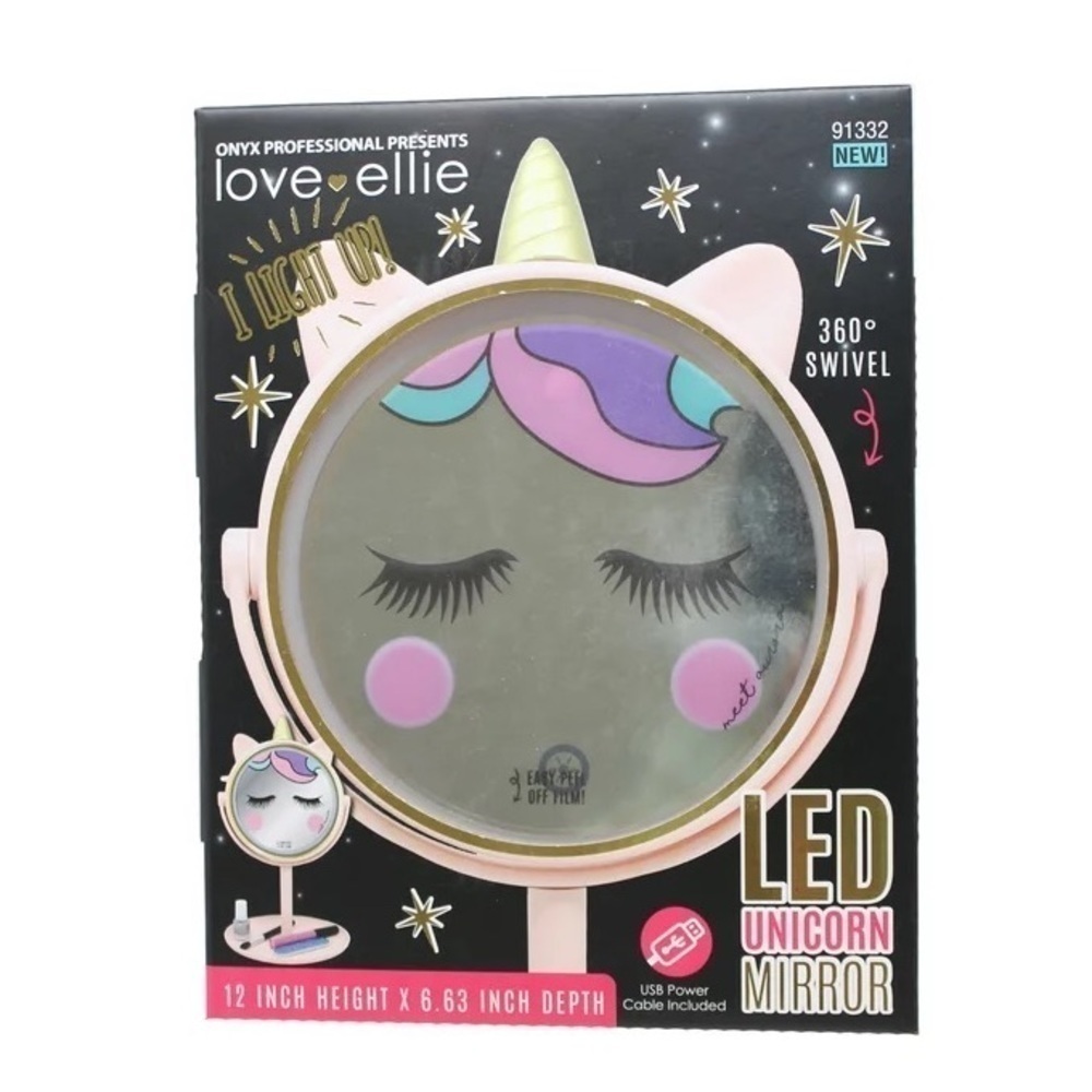 Last One! 🌸 New Love Ellie LED Lighted Unicorn Mirror Pink - Picture 4 of 9